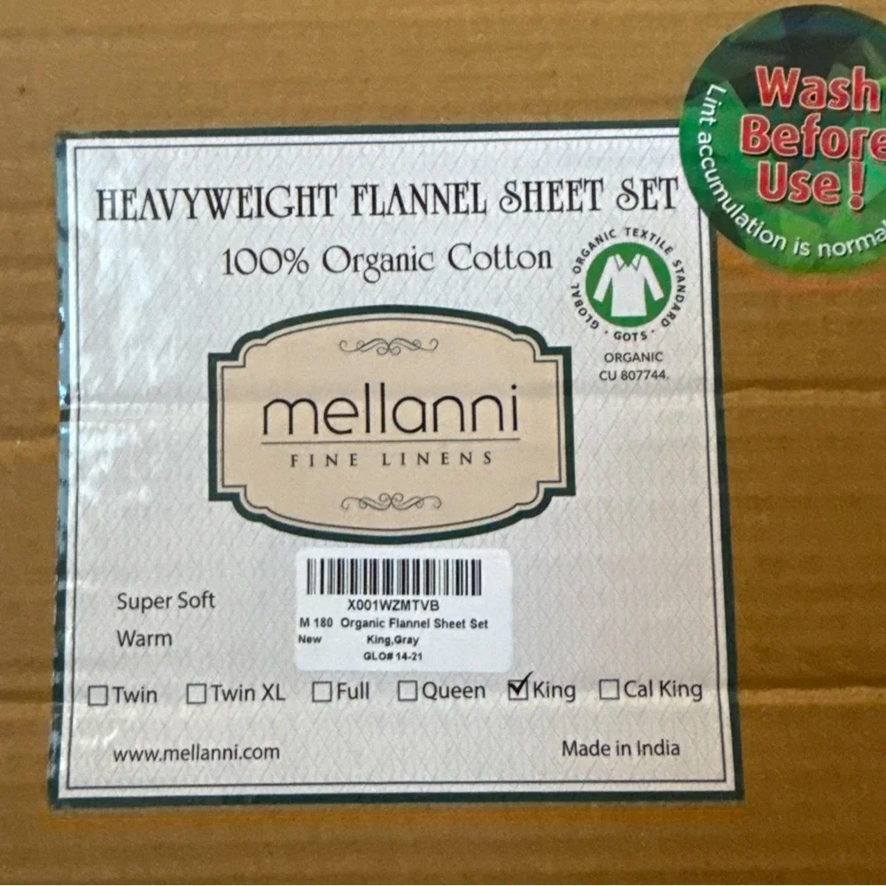 Elegant Flannel Home Bedding Sheet Set - White, Blue, Gray‎